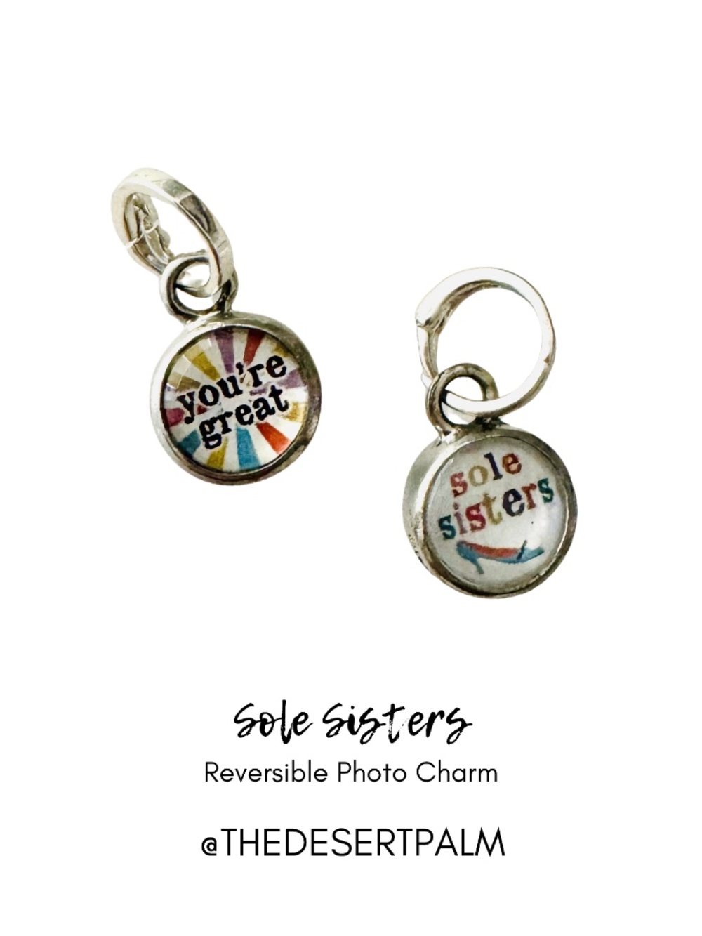 You’re Great Sole Sisters Reversible Charm Pendant
